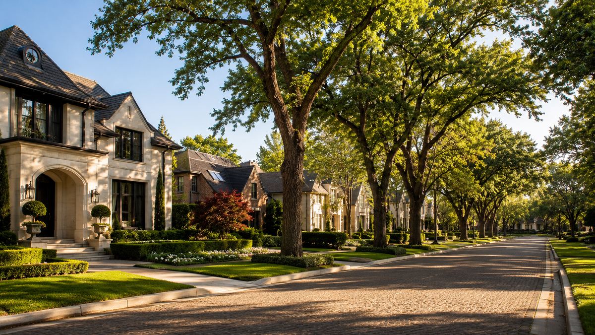 Luxury corridor residential streetscape