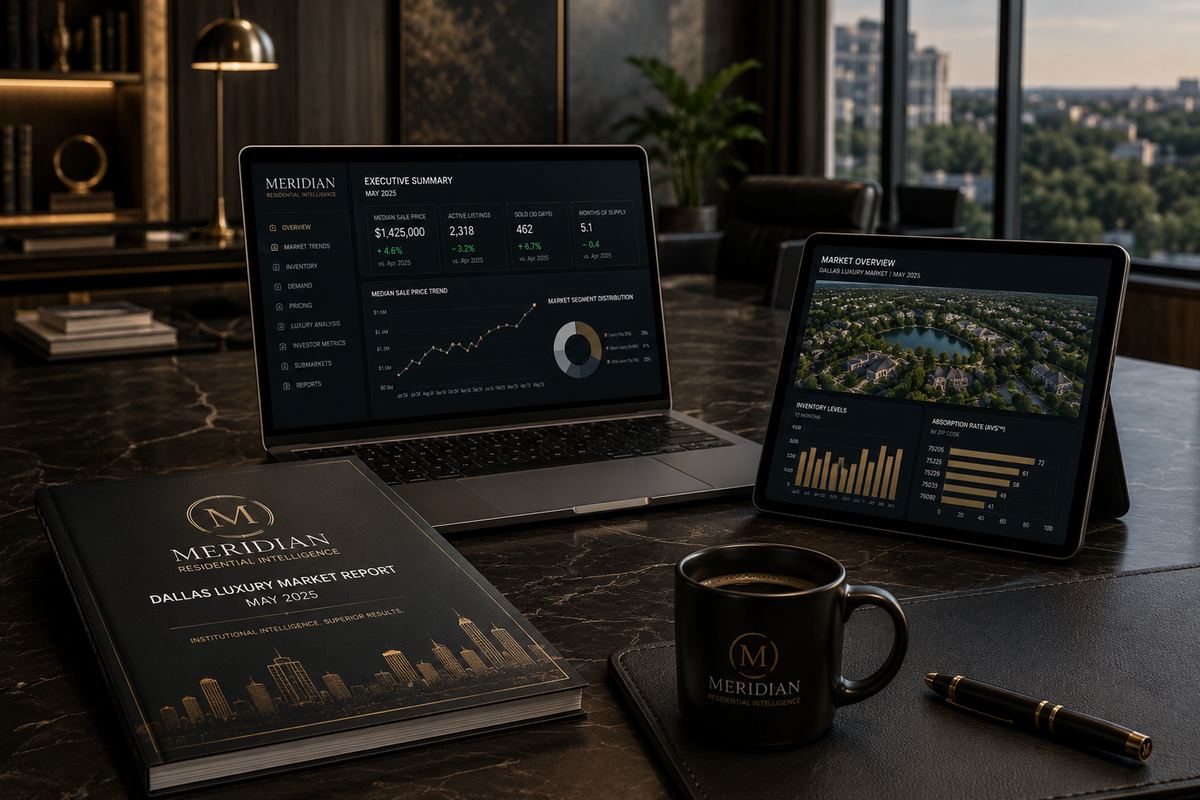 Meridian intelligence dashboard and printed market report